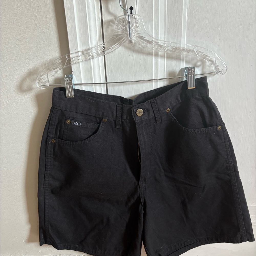 Vintage Chic Black Denim Shorts